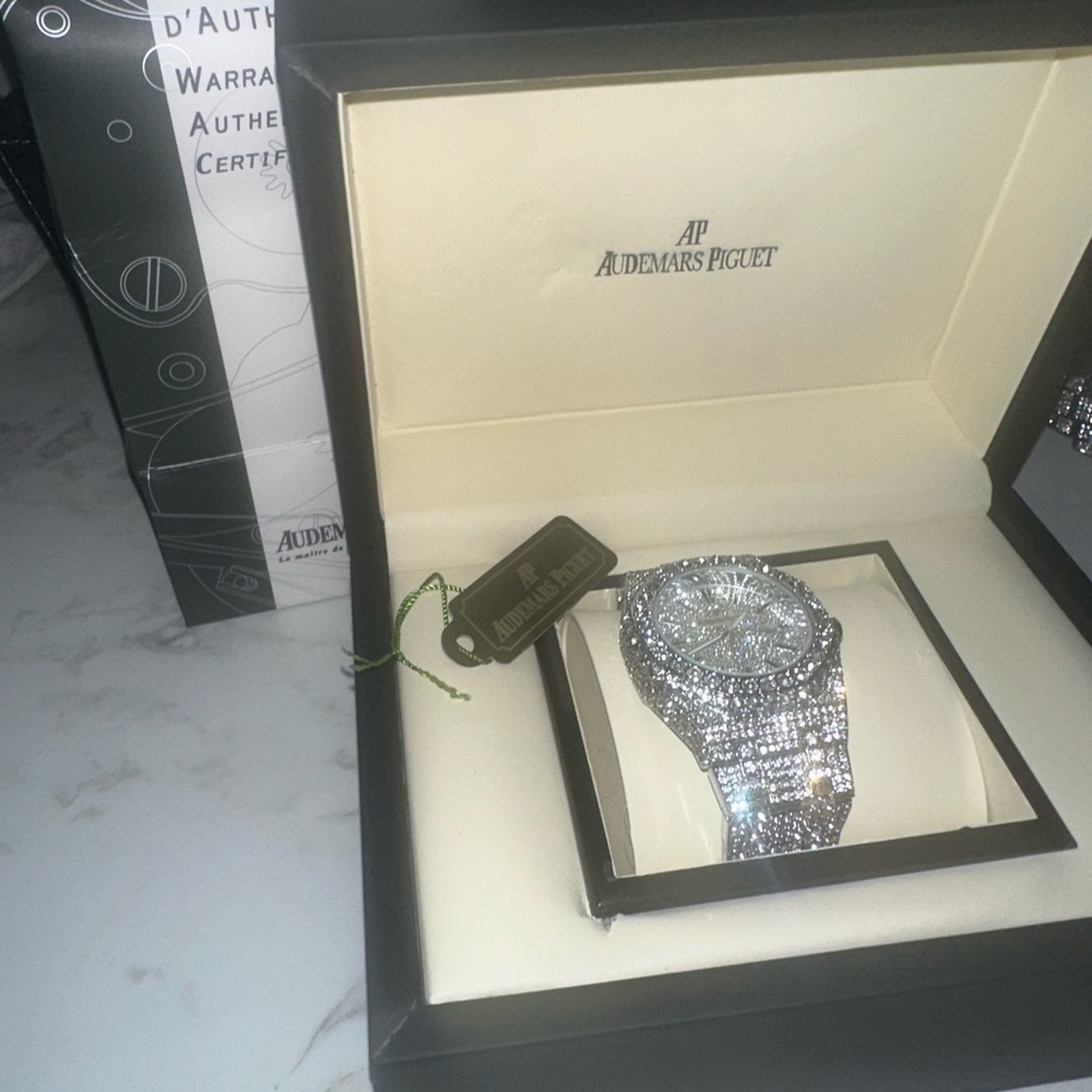 Silver Watch with Diamond Accents